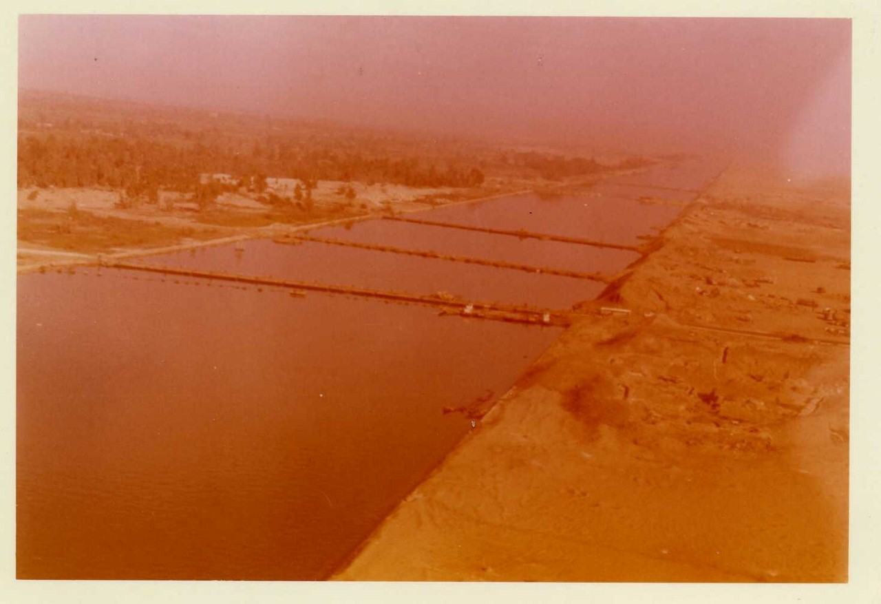 גשרי הצליחה המצריים - צילום ממטוס פייפר